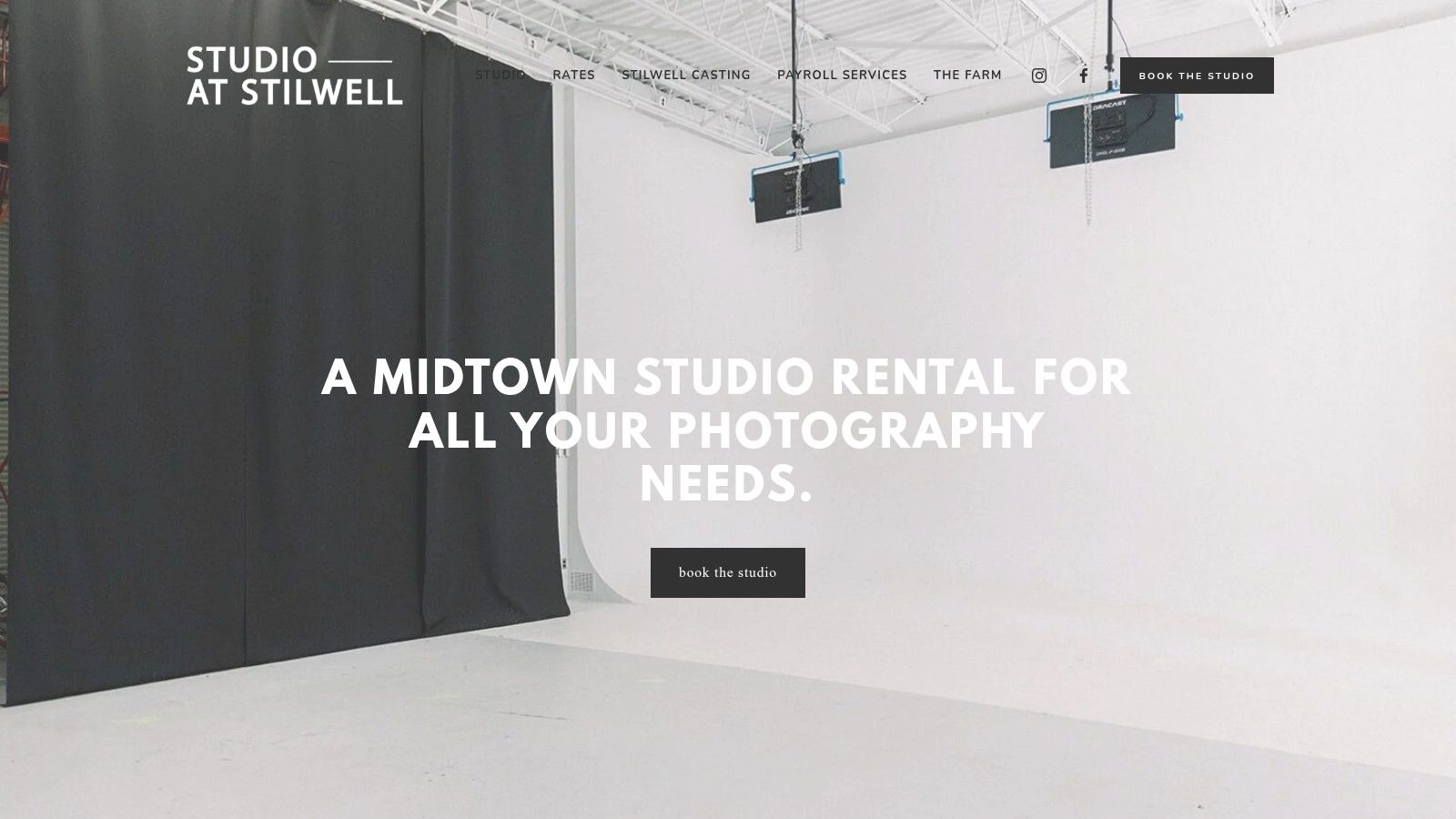 Studio at Stilwell's online gallery shows its high-end kitchen and cyclorama wall, making it a top choice for food and lifestyle photography in Atlanta.