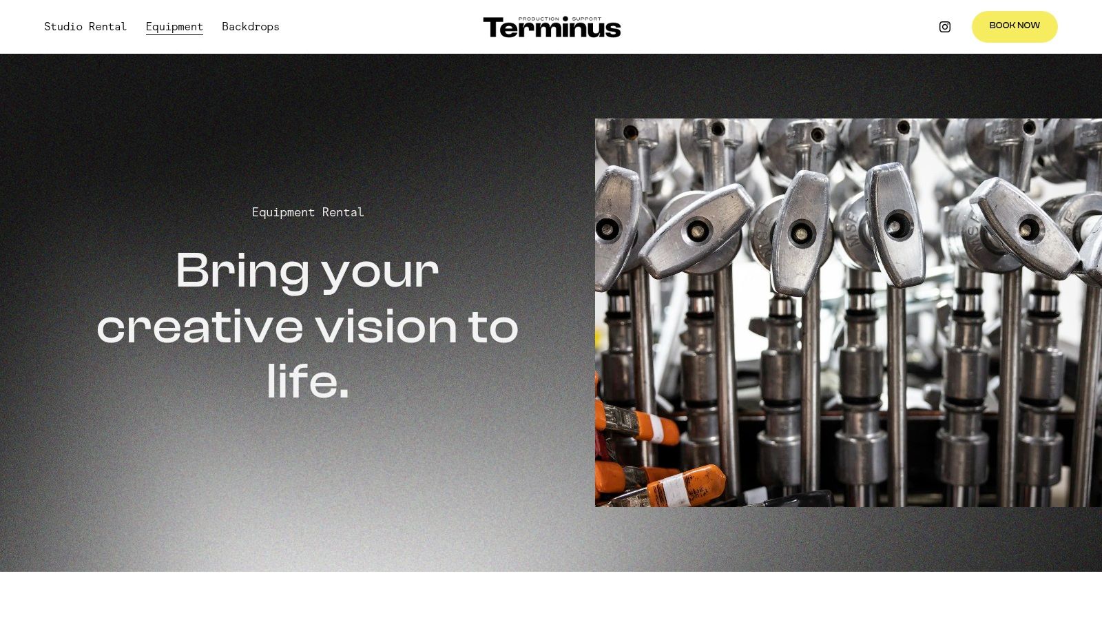 Terminus's website details their combined studio and equipment rental services, a key resource for professional photo resources in Atlanta.