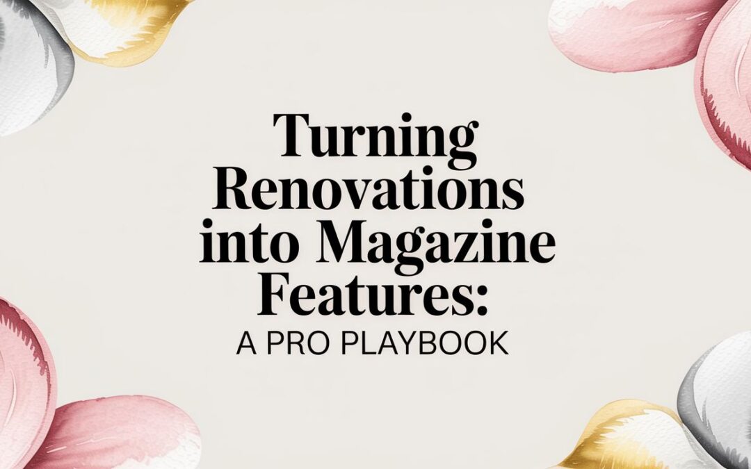 Turning Renovations into Magazine Features: A Pro Playbook