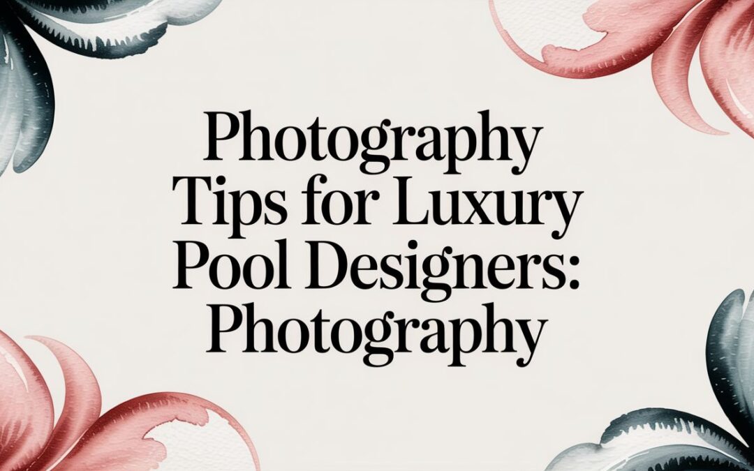 Photography Tips for Luxury Pool Designers: Photography