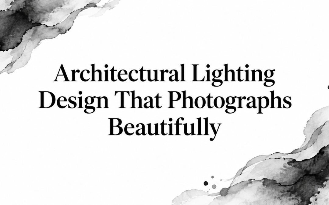 Architectural Lighting Design That Photographs Beautifully