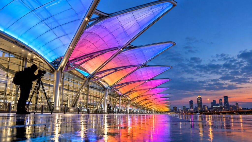 atlanta-airport-canopy-lights-airport-photography