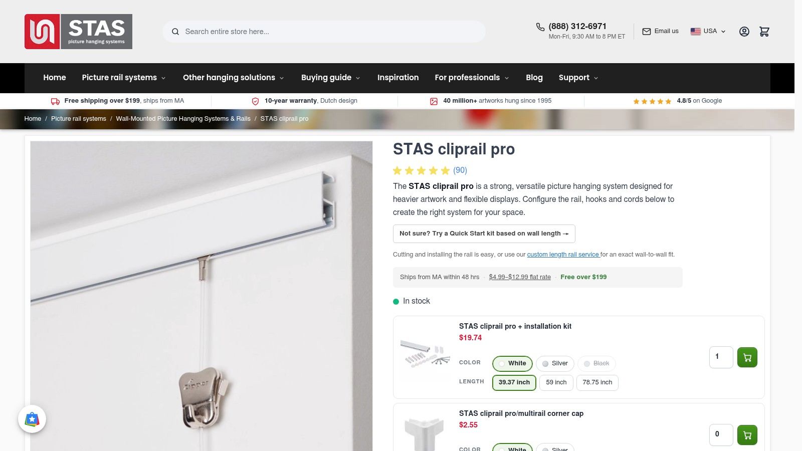 STAS Zipper/Security Hooks with Cliprail Pro
