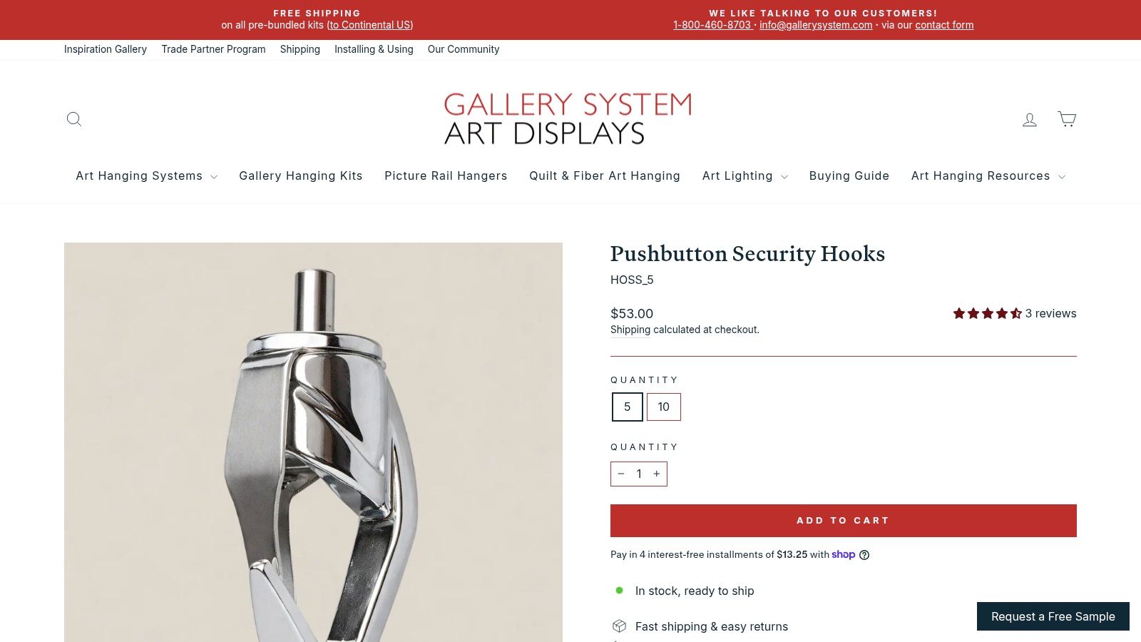 Gallery System Pushbutton Security Hooks